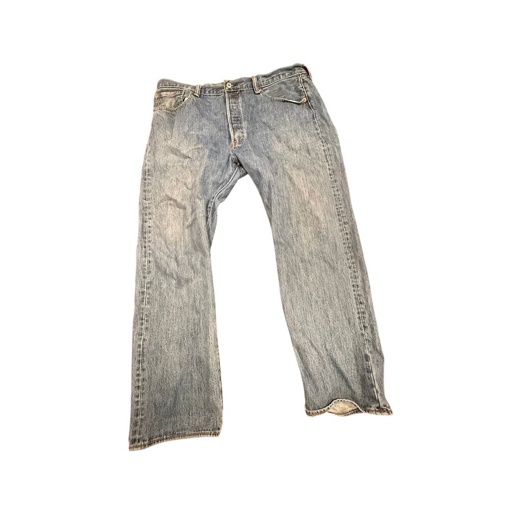 Levi's 501 Original Fit Men's Blue Straight Leg Button Fly Denim Jeans 38x29